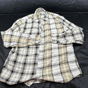 Zara Mens M Brown Plaid Flannel Shirt Relaxed‎ Fit Long Sleeve